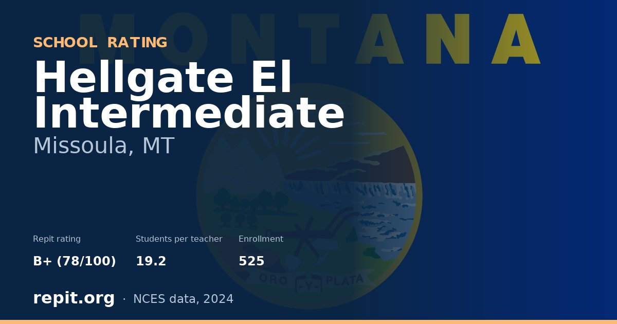 Hellgate El Intermediate, Missoula, MT — Repit school rating B+ (78/100)
