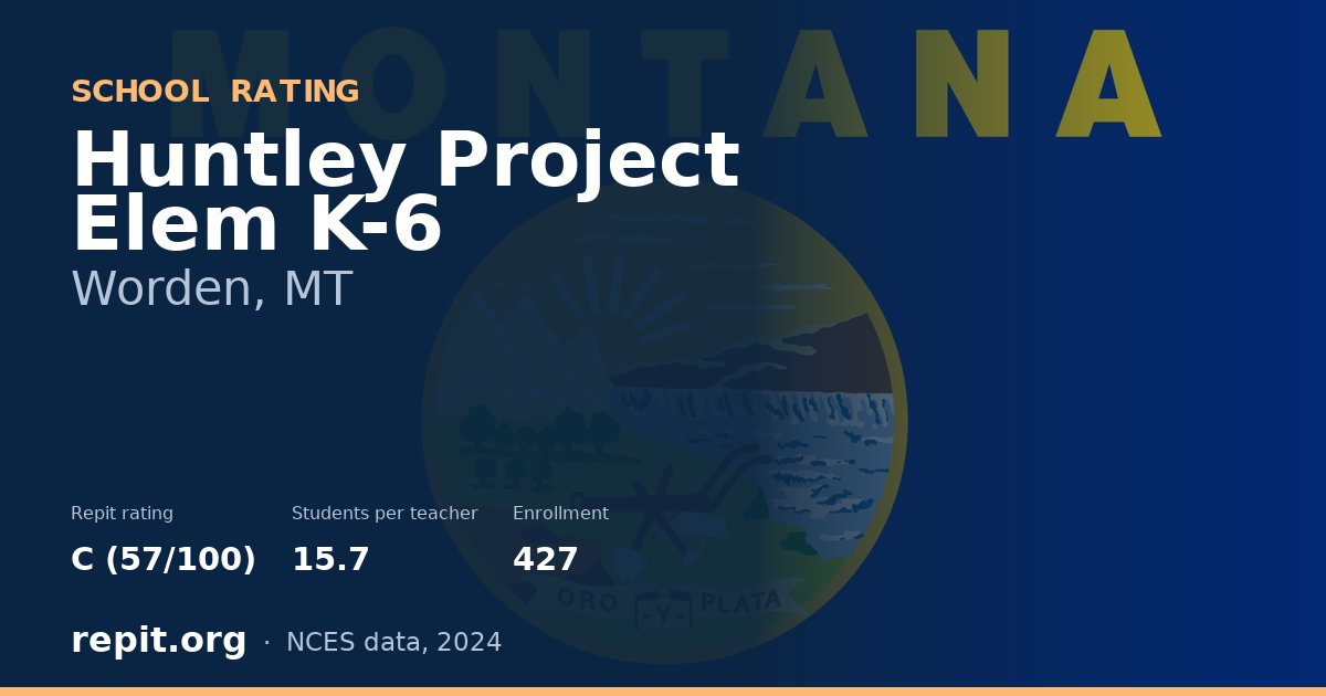 Huntley Project Elem K-6, Worden, MT — Repit school rating C (57/100)