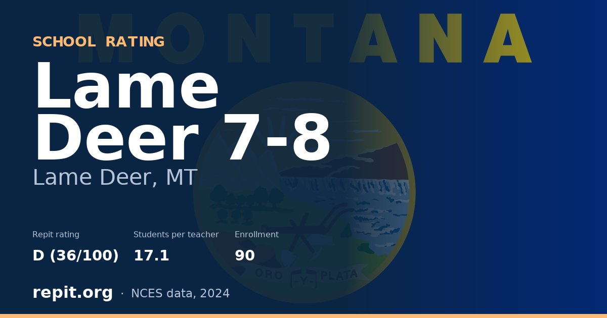 Lame Deer 7-8, Lame Deer, MT — Repit school rating D (36/100)