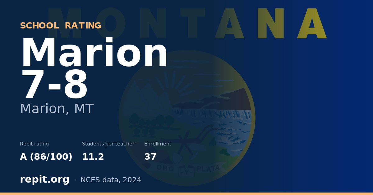 Marion 7-8, Marion, MT — Repit school rating A (86/100)