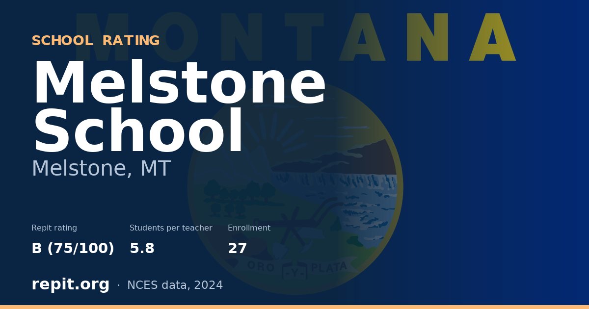 Melstone School, Melstone, MT — Repit school rating B (75/100)