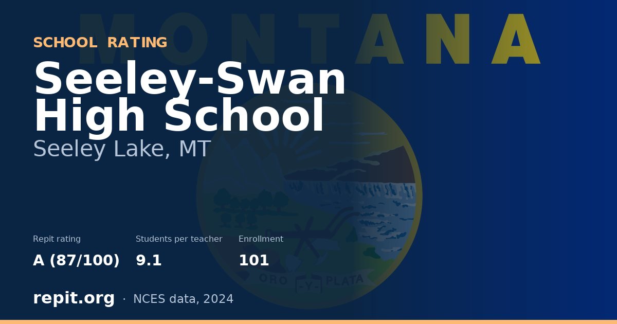 Seeley-Swan High School, Seeley Lake, MT — Repit school rating A (87/100)