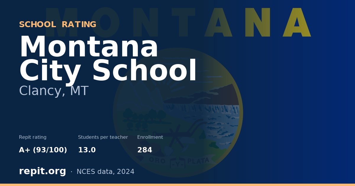 Montana City School, Clancy, MT — Repit school rating A+ (93/100)