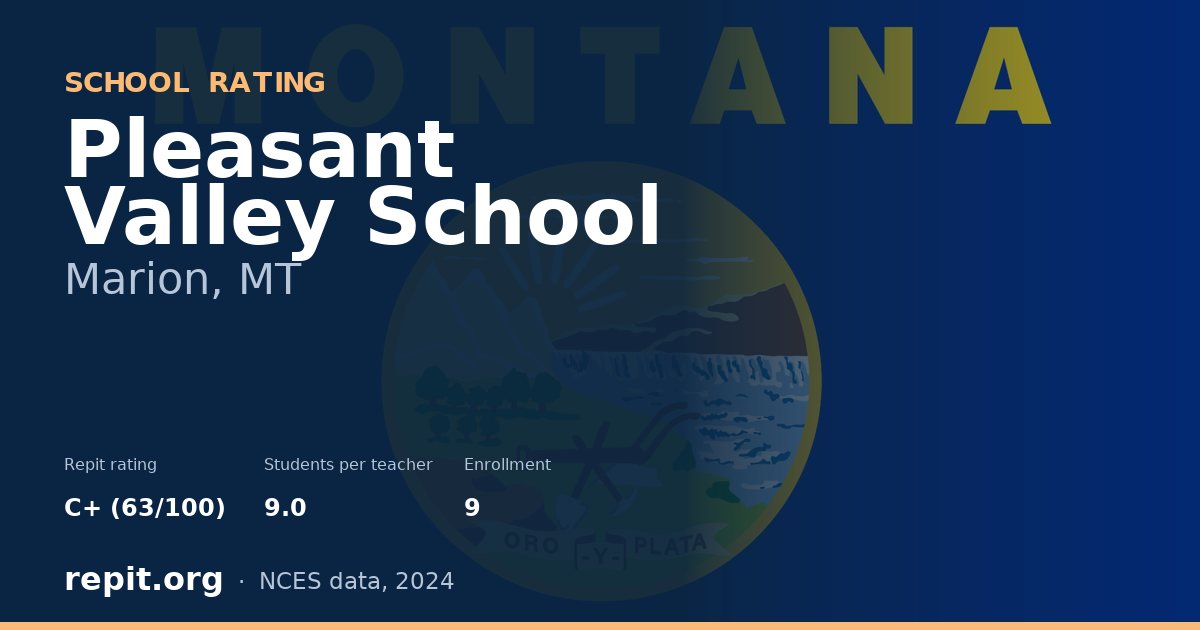Pleasant Valley School, Marion, MT — Repit school rating C+ (63/100)