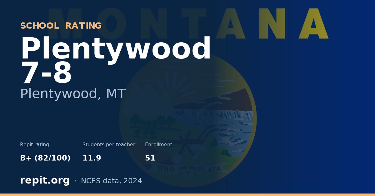 Plentywood 7-8, Plentywood, MT — Repit school rating B+ (82/100)