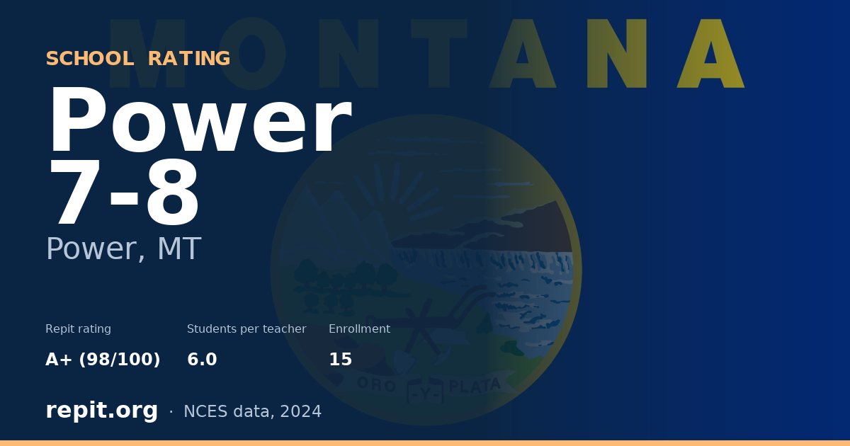 Power 7-8, Power, MT — Repit school rating A+ (98/100)