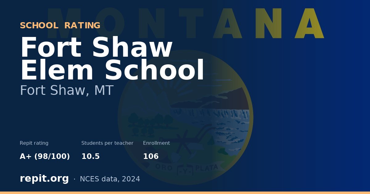 Fort Shaw Elem School, Fort Shaw, MT — Repit school rating A+ (98/100)