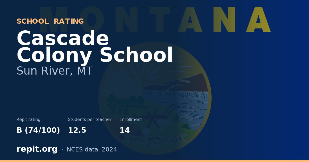 Cascade Colony School, Sun River, MT — Repit school rating B (74/100)
