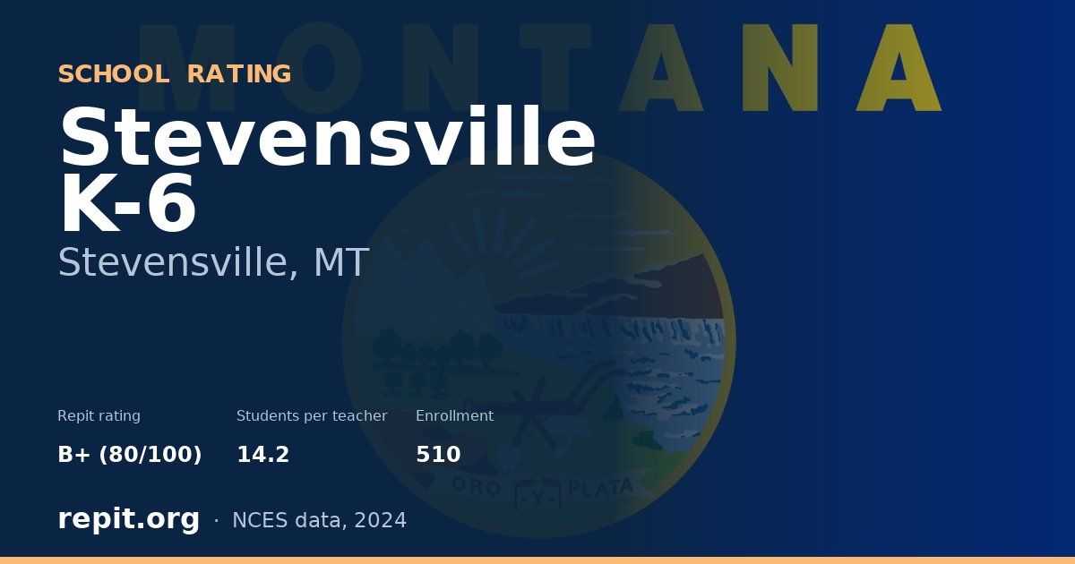 Stevensville K-6, Stevensville, MT — Repit school rating B+ (80/100)