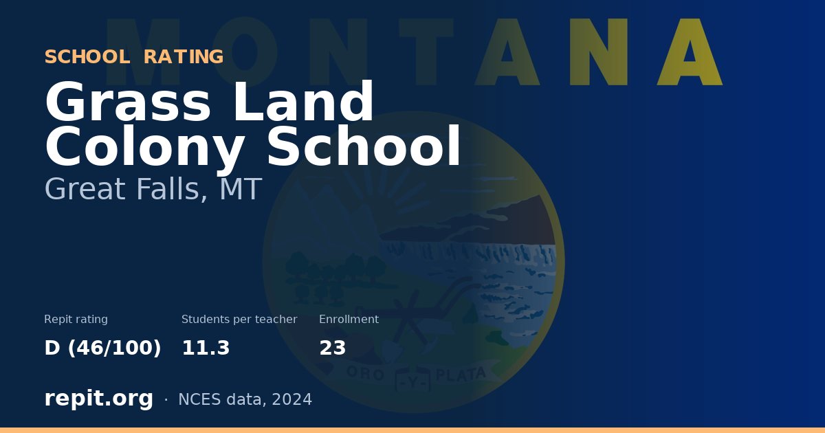Grass Land Colony School, Great Falls, MT — Repit school rating D (46/100)