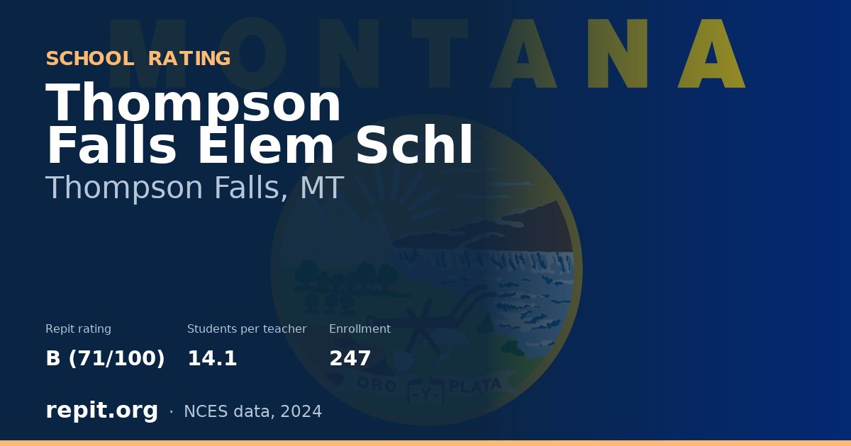 Thompson Falls Elem Schl, Thompson Falls, MT — Repit school rating B (71/100)