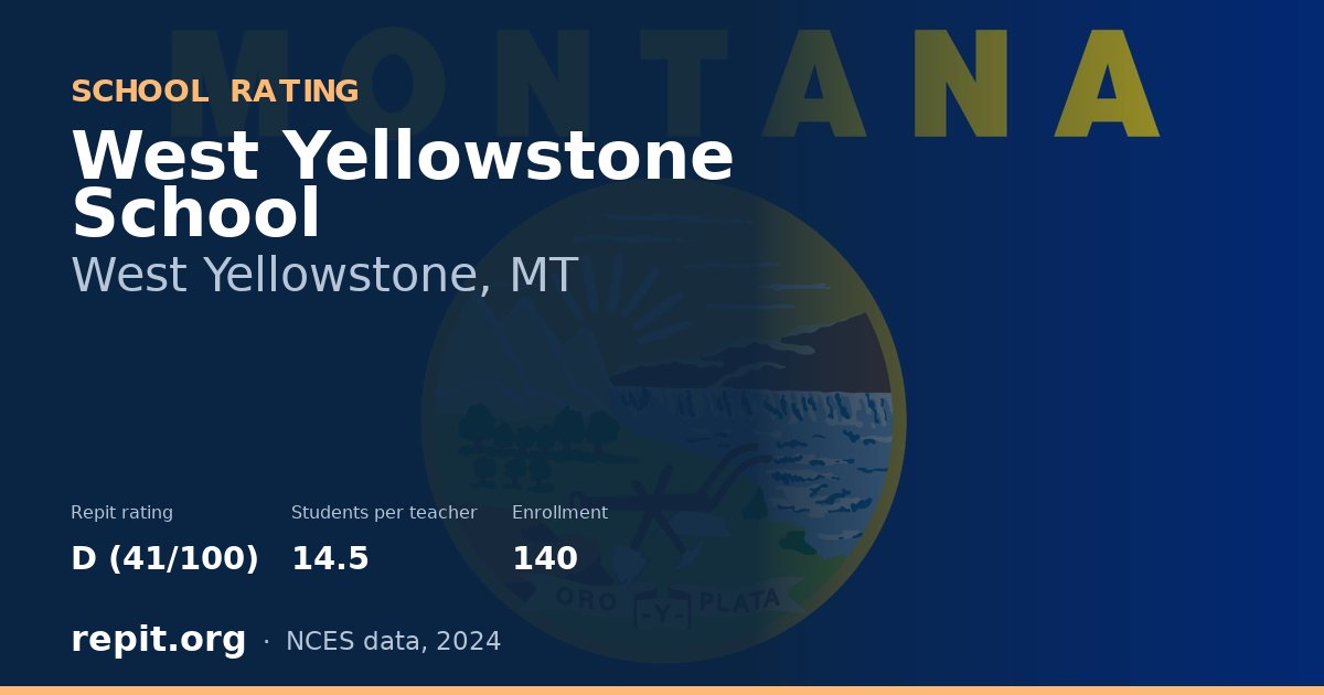 West Yellowstone School, West Yellowstone, MT — Repit school rating D (41/100)