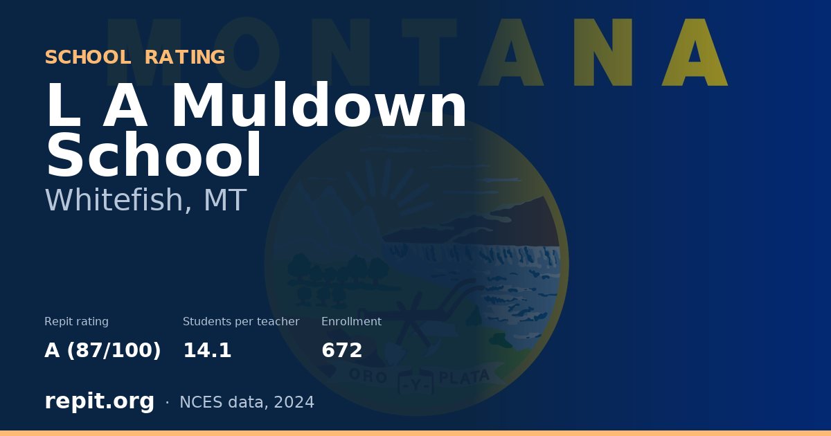L A Muldown School, Whitefish, MT — Repit school rating A (87/100)
