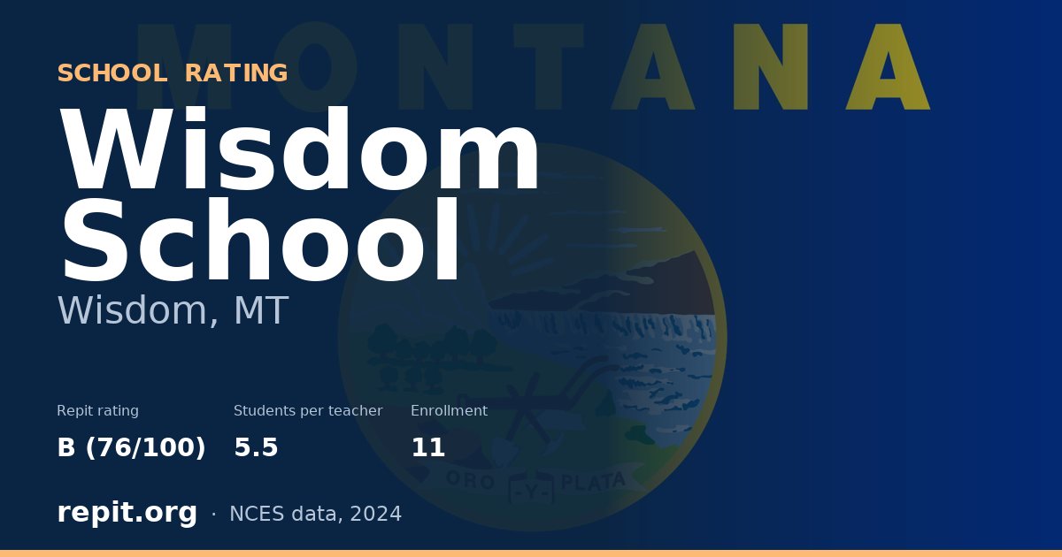 Wisdom School, Wisdom, MT — Repit school rating B (76/100)