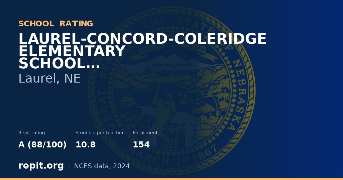 LAUREL-CONCORD-COLERIDGE ELEMENTARY SCHOOL, Laurel, NE — Repit school rating A (88/100)