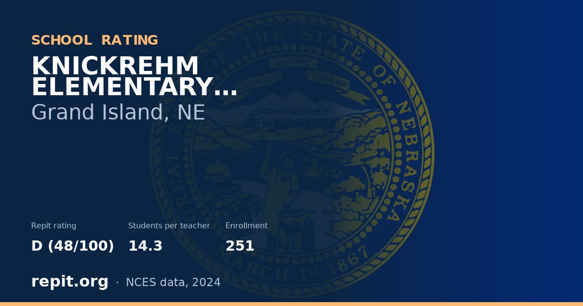 KNICKREHM ELEMENTARY SCHOOL, Grand Island, NE — Repit school rating D (48/100)