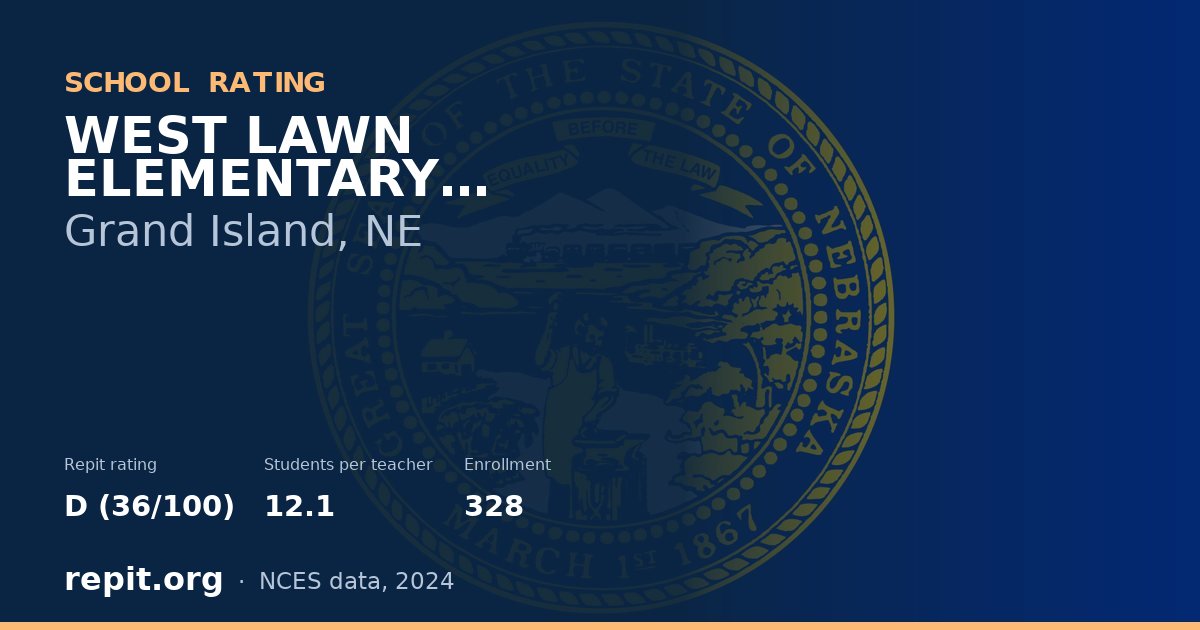 WEST LAWN ELEMENTARY SCHOOL, Grand Island, NE — Repit school rating D (36/100)