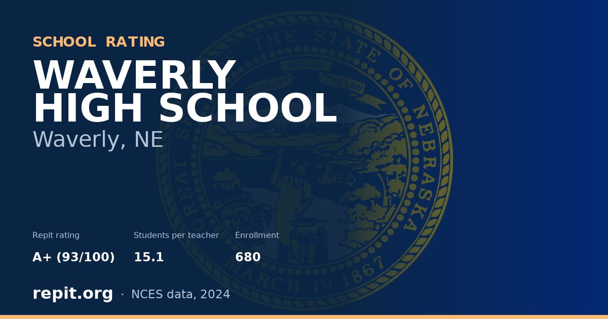 WAVERLY HIGH SCHOOL, Waverly, NE — Repit school rating A+ (93/100)