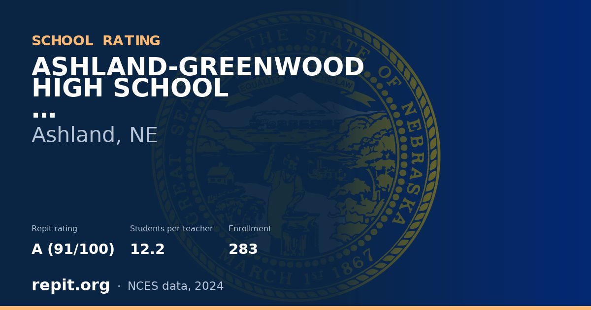 ASHLAND-GREENWOOD HIGH SCHOOL, Ashland, NE — Repit school rating A (91/100)
