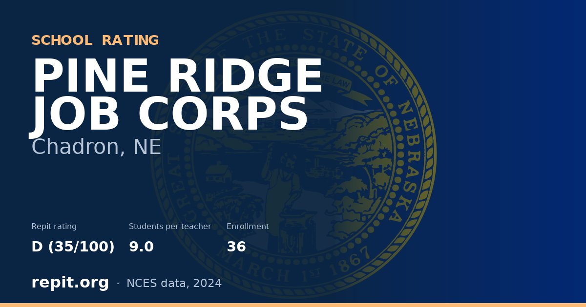 PINE RIDGE JOB CORPS, Chadron, NE — Repit school rating D (35/100)