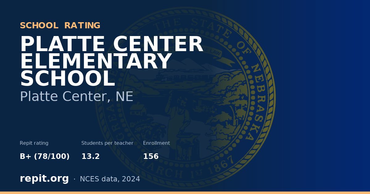 PLATTE CENTER ELEMENTARY SCHOOL, Platte Center, NE — Repit school rating B+ (78/100)