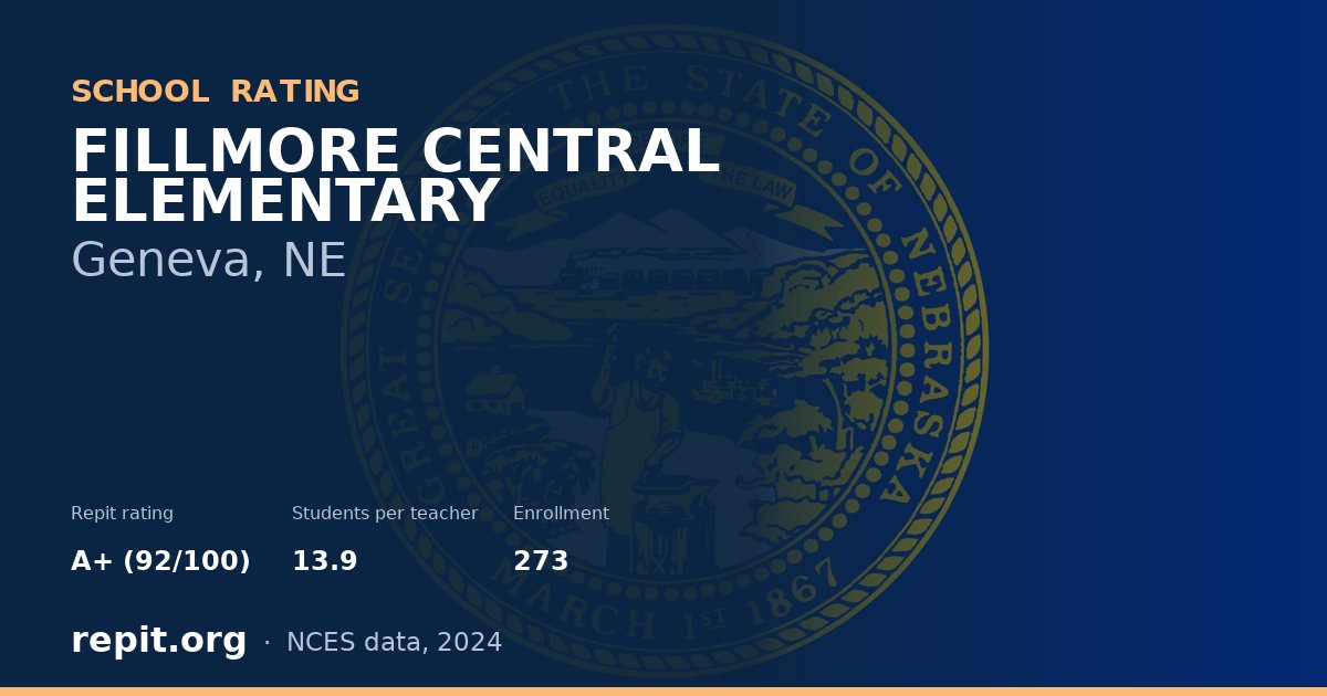 FILLMORE CENTRAL ELEMENTARY, Geneva, NE — Repit school rating A+ (92/100)
