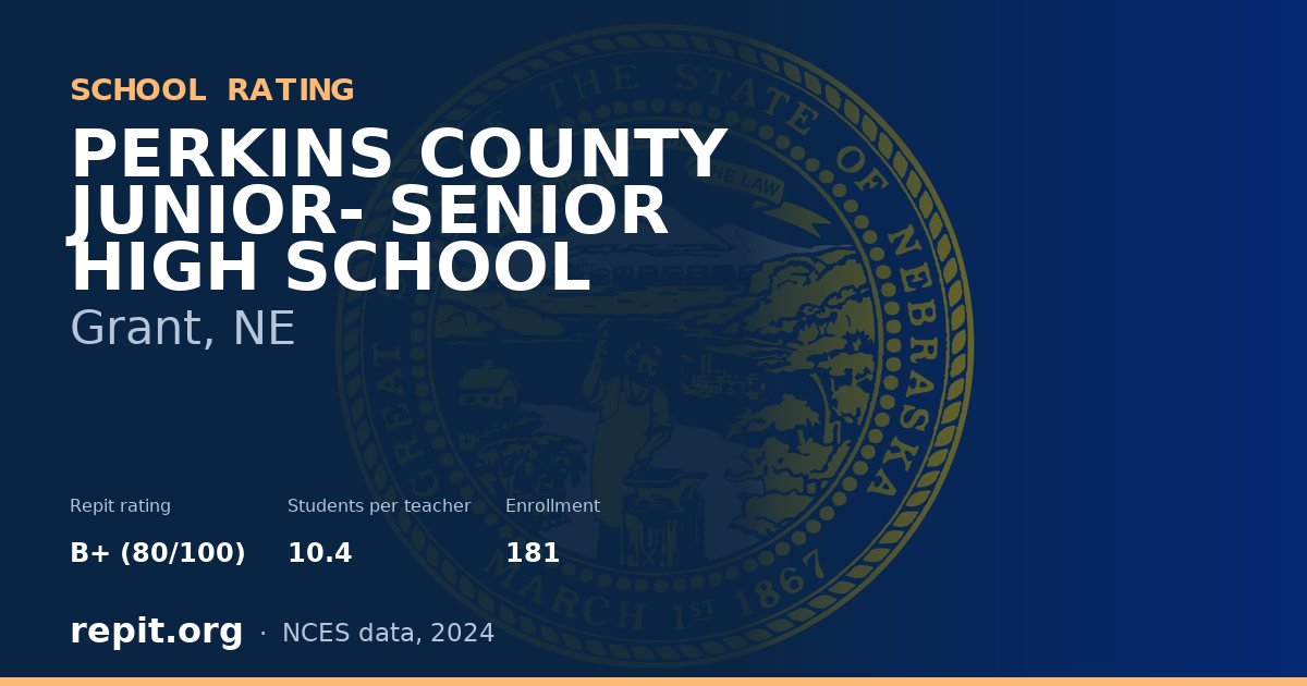 PERKINS COUNTY JUNIOR- SENIOR HIGH SCHOOL, Grant, NE — Repit school rating B+ (80/100)