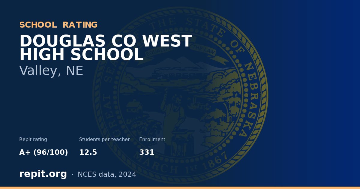 DOUGLAS CO WEST HIGH SCHOOL, Valley, NE — Repit school rating A+ (96/100)