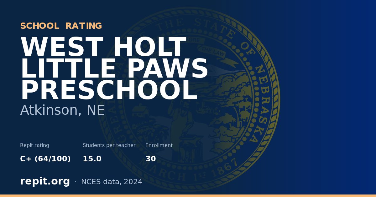 WEST HOLT LITTLE PAWS PRESCHOOL, Atkinson, NE — Repit school rating C+ (64/100)