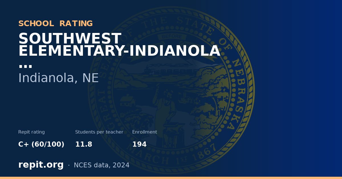 SOUTHWEST ELEMENTARY-INDIANOLA, Indianola, NE — Repit school rating C+ (60/100)