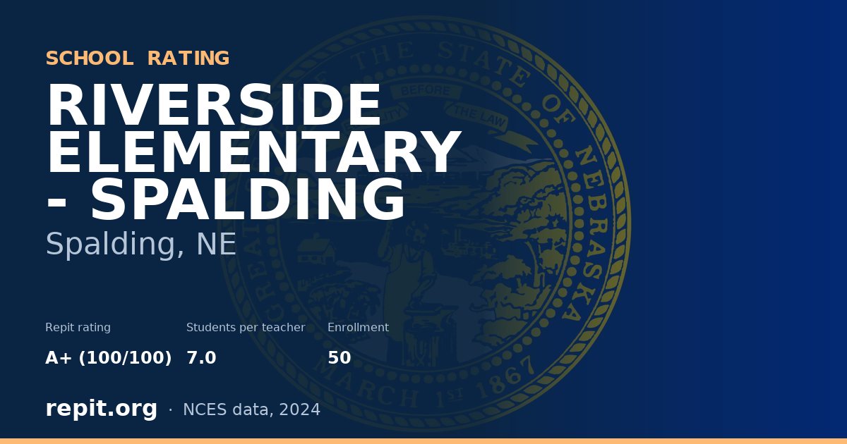 RIVERSIDE ELEMENTARY - SPALDING, Spalding, NE — Repit school rating A+ (100/100)