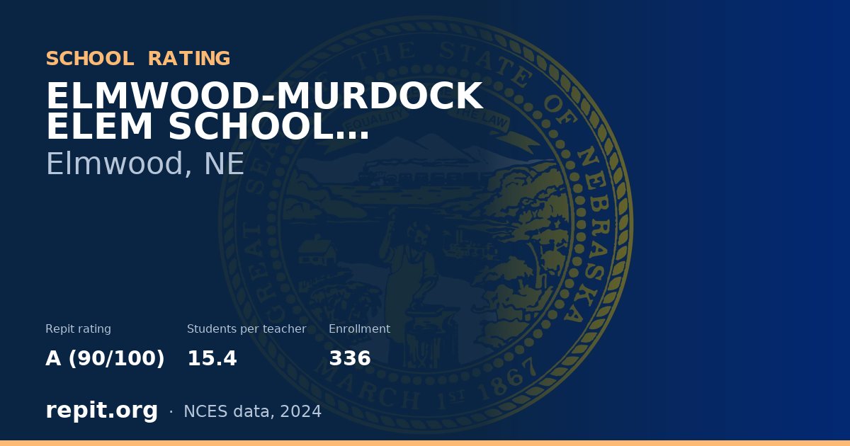 ELMWOOD-MURDOCK ELEM SCHOOL, Elmwood, NE — Repit school rating A (90/100)