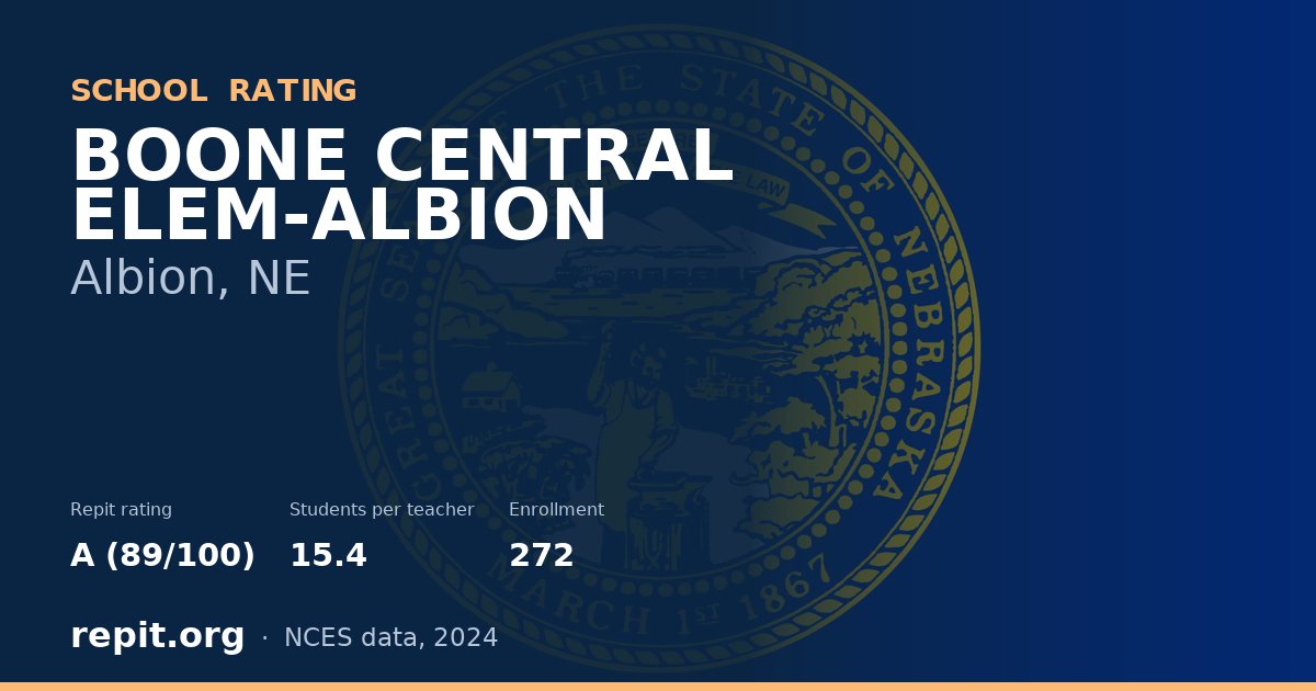 BOONE CENTRAL ELEM-ALBION, Albion, NE — Repit school rating A (89/100)