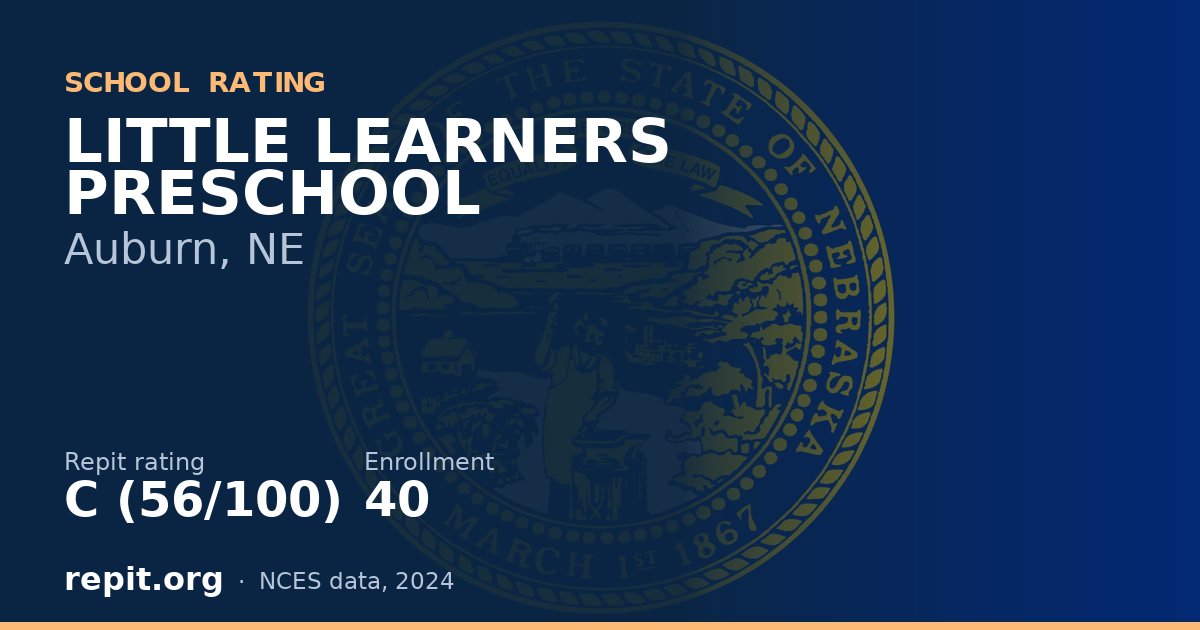 LITTLE LEARNERS  PRESCHOOL, Auburn, NE — Repit school rating C (56/100)