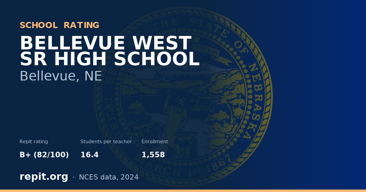 BELLEVUE WEST SR HIGH SCHOOL, Bellevue, NE — Repit school rating B+ (82/100)
