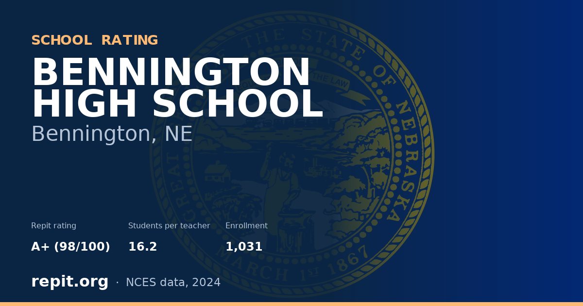 BENNINGTON HIGH SCHOOL, Bennington, NE — Repit school rating A+ (98/100)