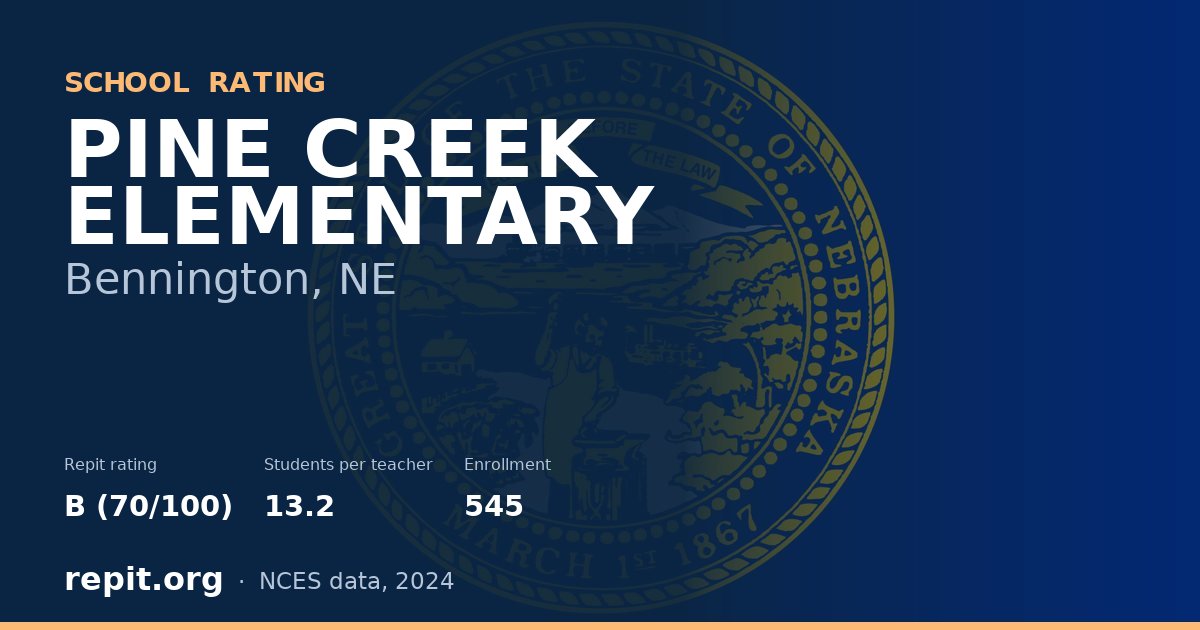 PINE CREEK ELEMENTARY, Bennington, NE — Repit school rating B (70/100)