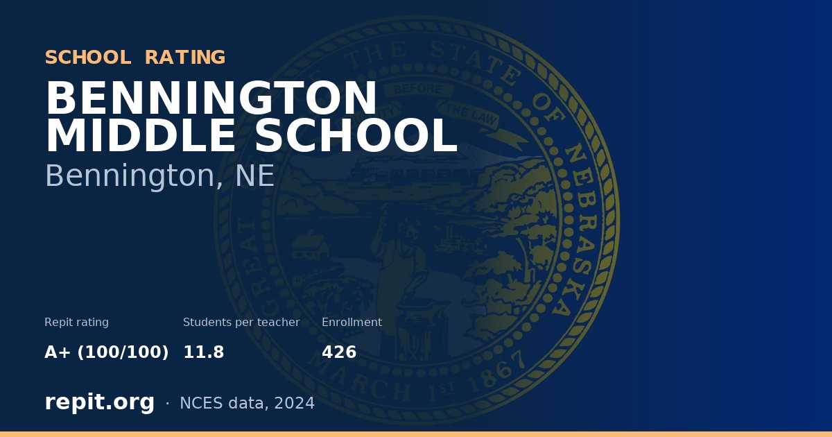 BENNINGTON MIDDLE SCHOOL, Bennington, NE — Repit school rating A+ (100/100)