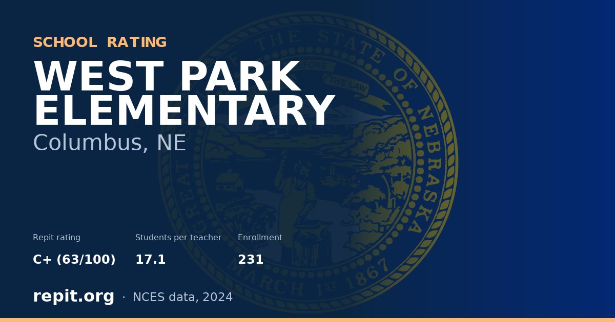 WEST PARK ELEMENTARY, Columbus, NE — Repit school rating C+ (63/100)