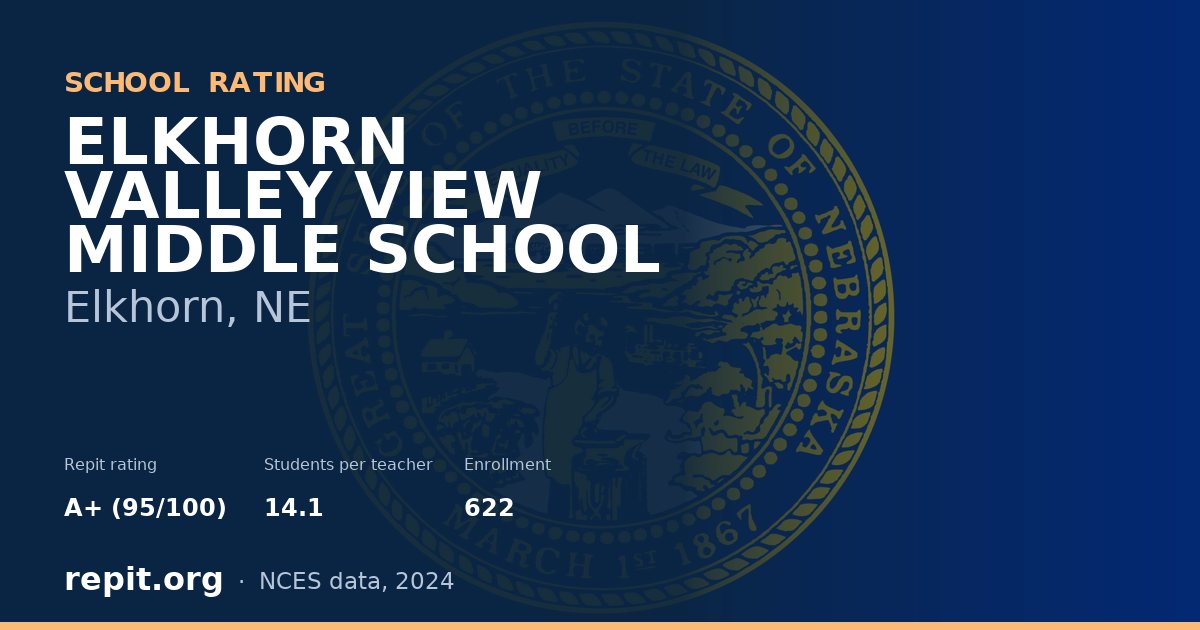 ELKHORN VALLEY VIEW MIDDLE SCHOOL, Elkhorn, NE — Repit school rating A+ (95/100)