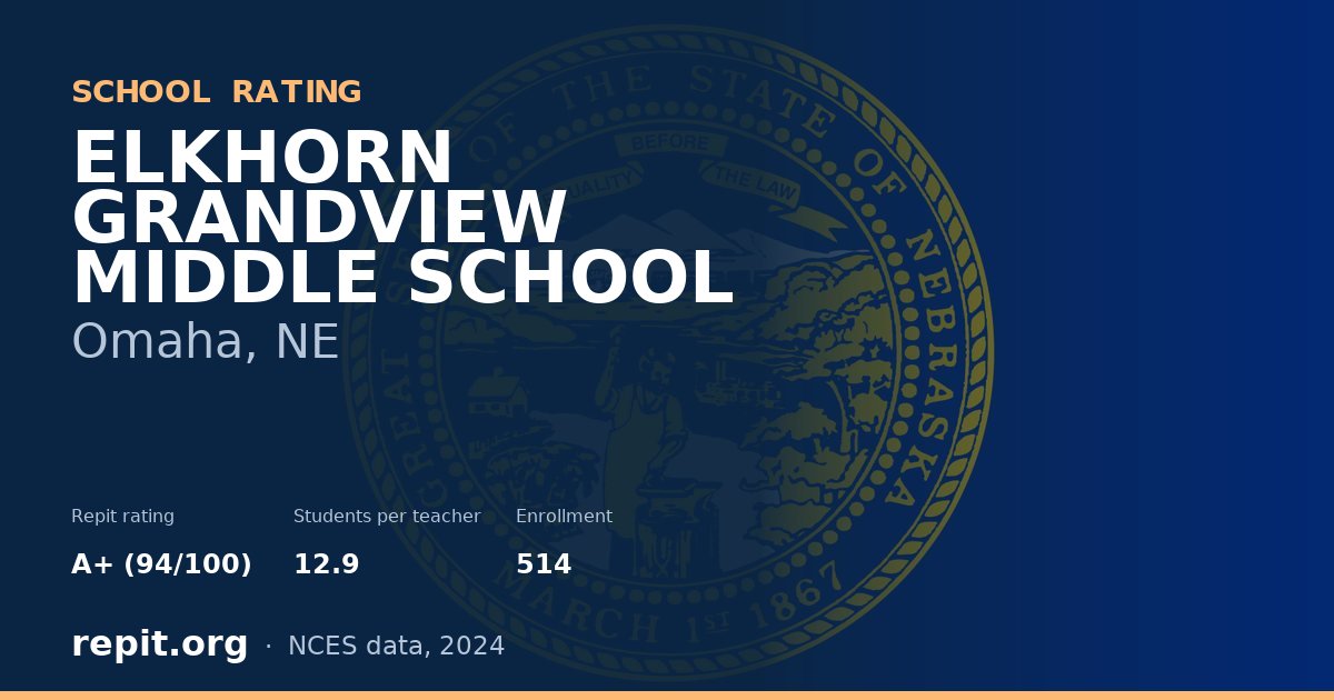 ELKHORN GRANDVIEW MIDDLE SCHOOL, Omaha, NE — Repit school rating A+ (94/100)