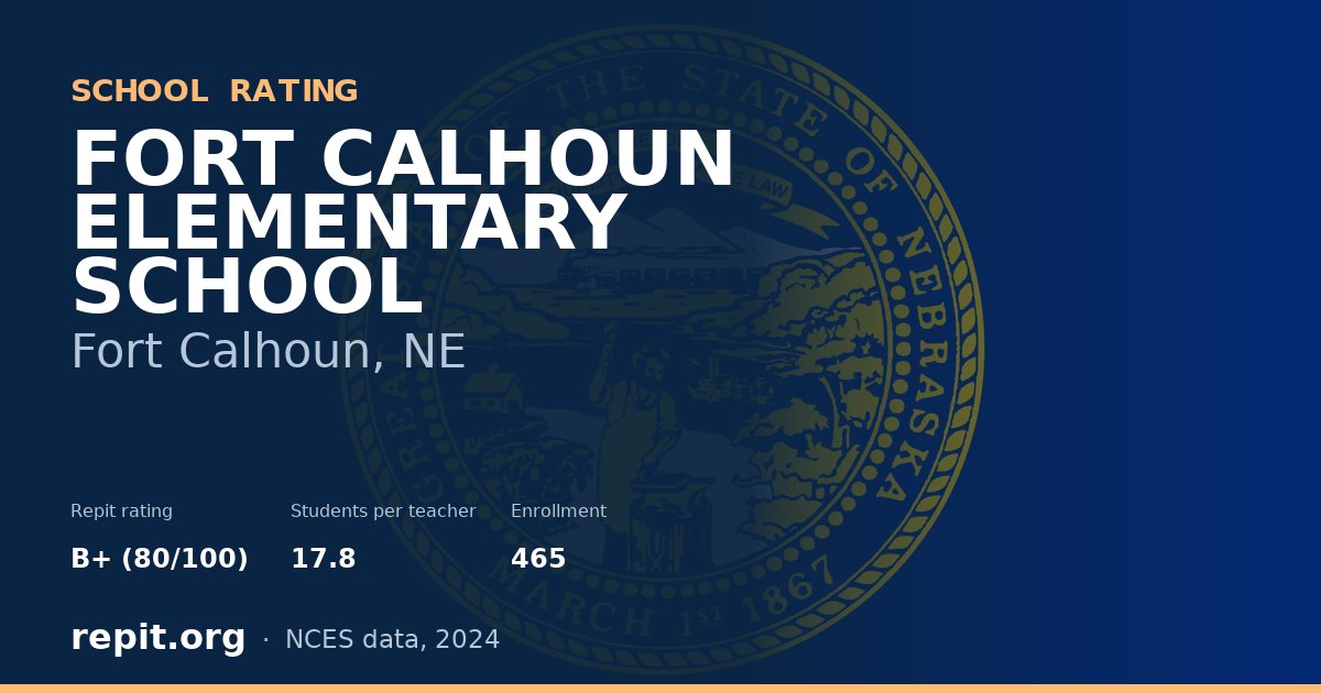 FORT CALHOUN ELEMENTARY SCHOOL, Fort Calhoun, NE — Repit school rating B+ (80/100)