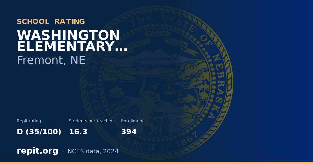 WASHINGTON ELEMENTARY SCHOOL, Fremont, NE — Repit school rating D (35/100)