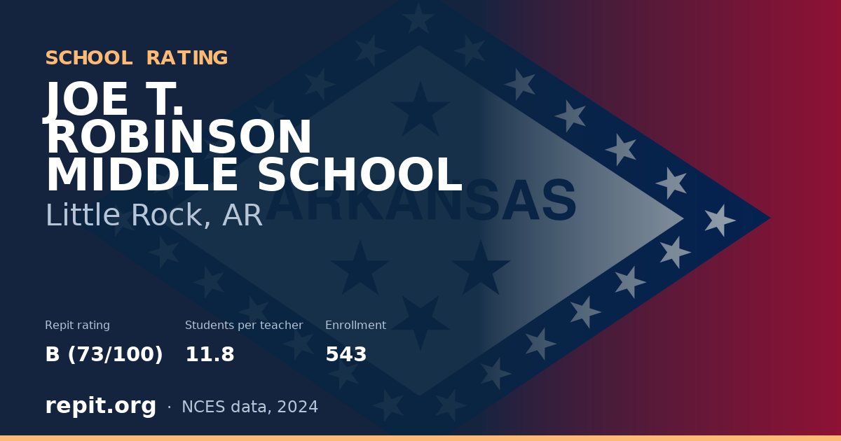 JOE T. ROBINSON MIDDLE SCHOOL, Little Rock, AR — Repit school rating B (73/100)
