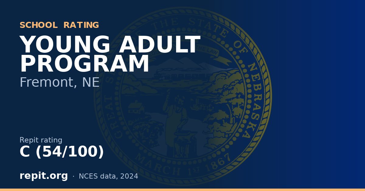 YOUNG ADULT PROGRAM, Fremont, NE — Repit school rating C (54/100)