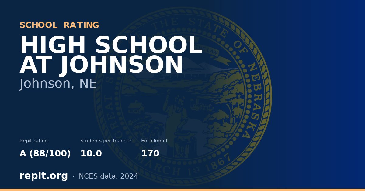 HIGH SCHOOL AT JOHNSON, Johnson, NE — Repit school rating A (88/100)