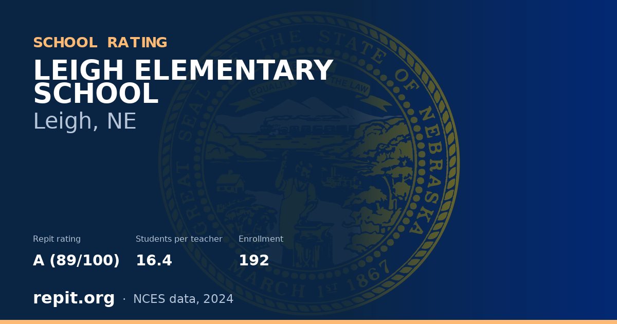 LEIGH ELEMENTARY SCHOOL, Leigh, NE — Repit school rating A (89/100)