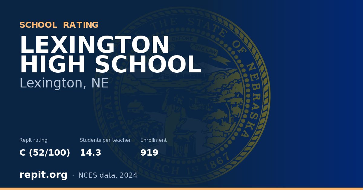 LEXINGTON HIGH SCHOOL, Lexington, NE — Repit school rating C (52/100)
