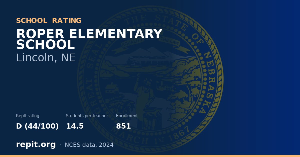ROPER ELEMENTARY SCHOOL, Lincoln, NE — Repit school rating D (44/100)
