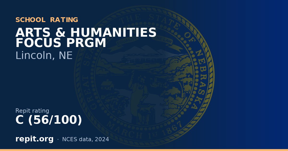 ARTS & HUMANITIES FOCUS PRGM, Lincoln, NE — Repit school rating C (56/100)